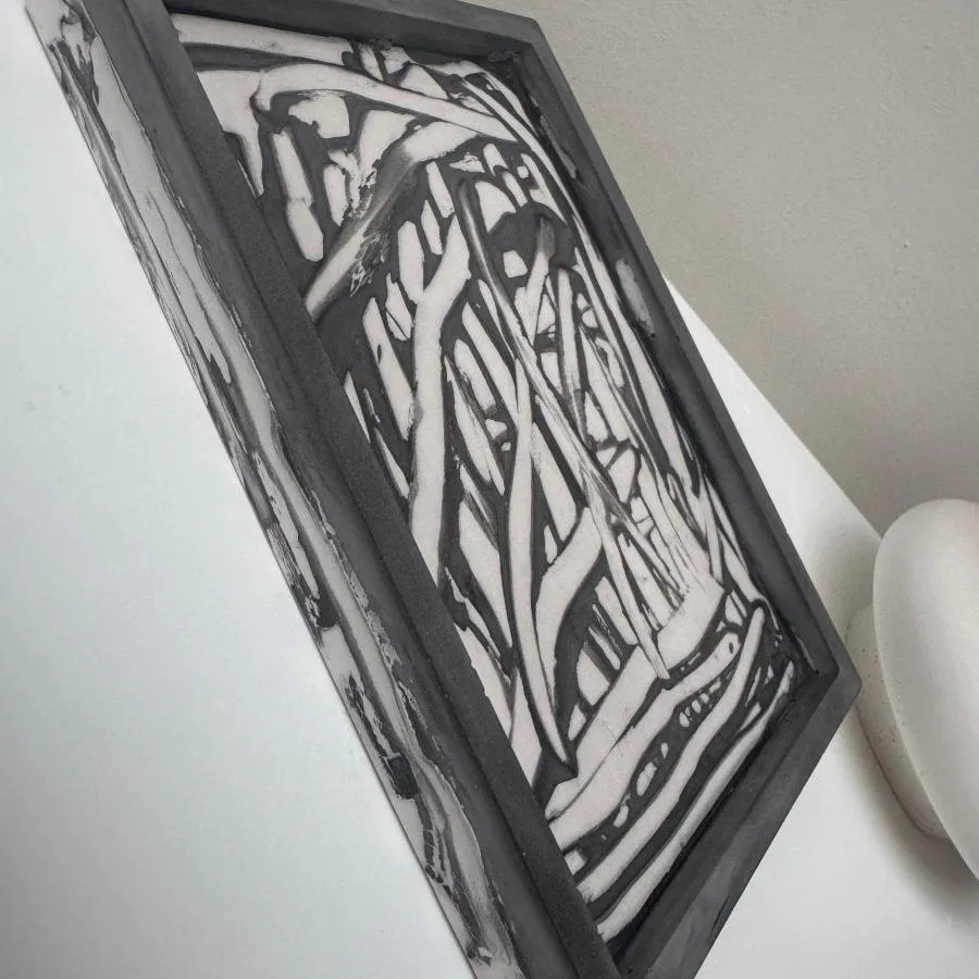 Contemporary Abstract Rectangular Stone Tray Stylish rectangle Plate