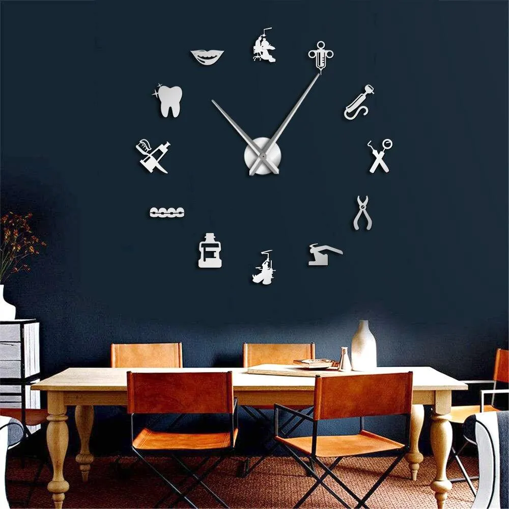 Dentist Office Giant Wall Clock Gift for Dental Clinics Wall clock for Dentists and Dental Surgeon Wall clock gifts