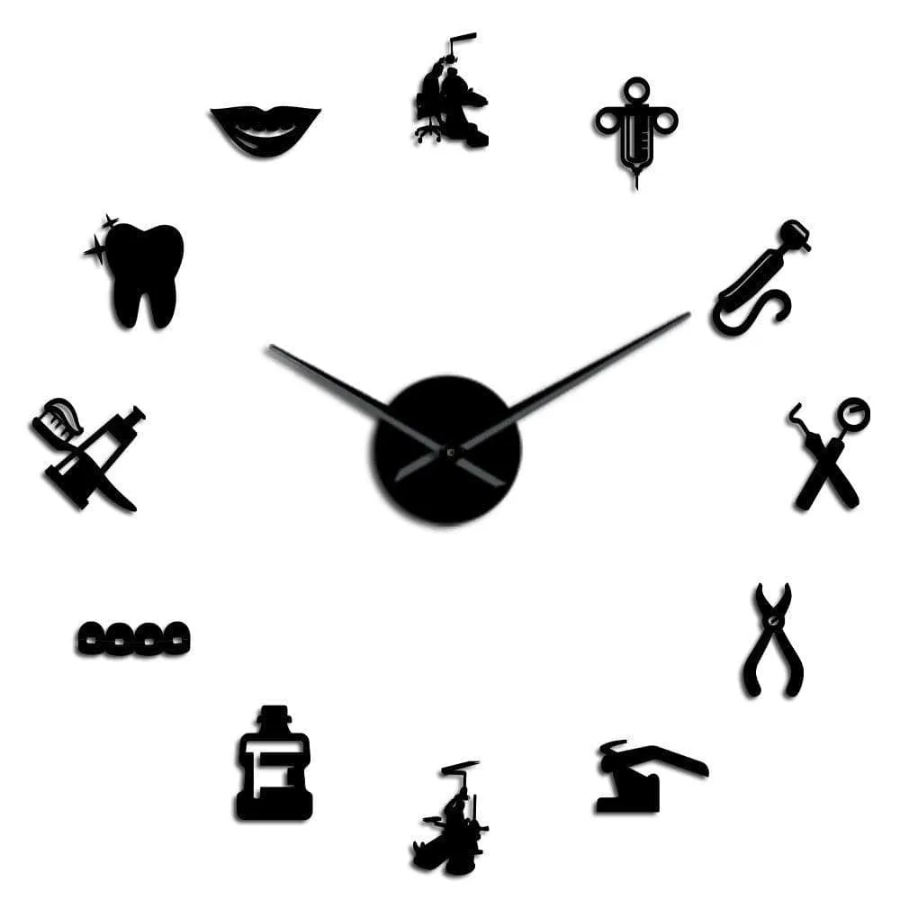 Dentist Office Giant Wall Clock Gift for Dental Clinics Wall clock for Dentists and Dental Surgeon Wall clock gifts