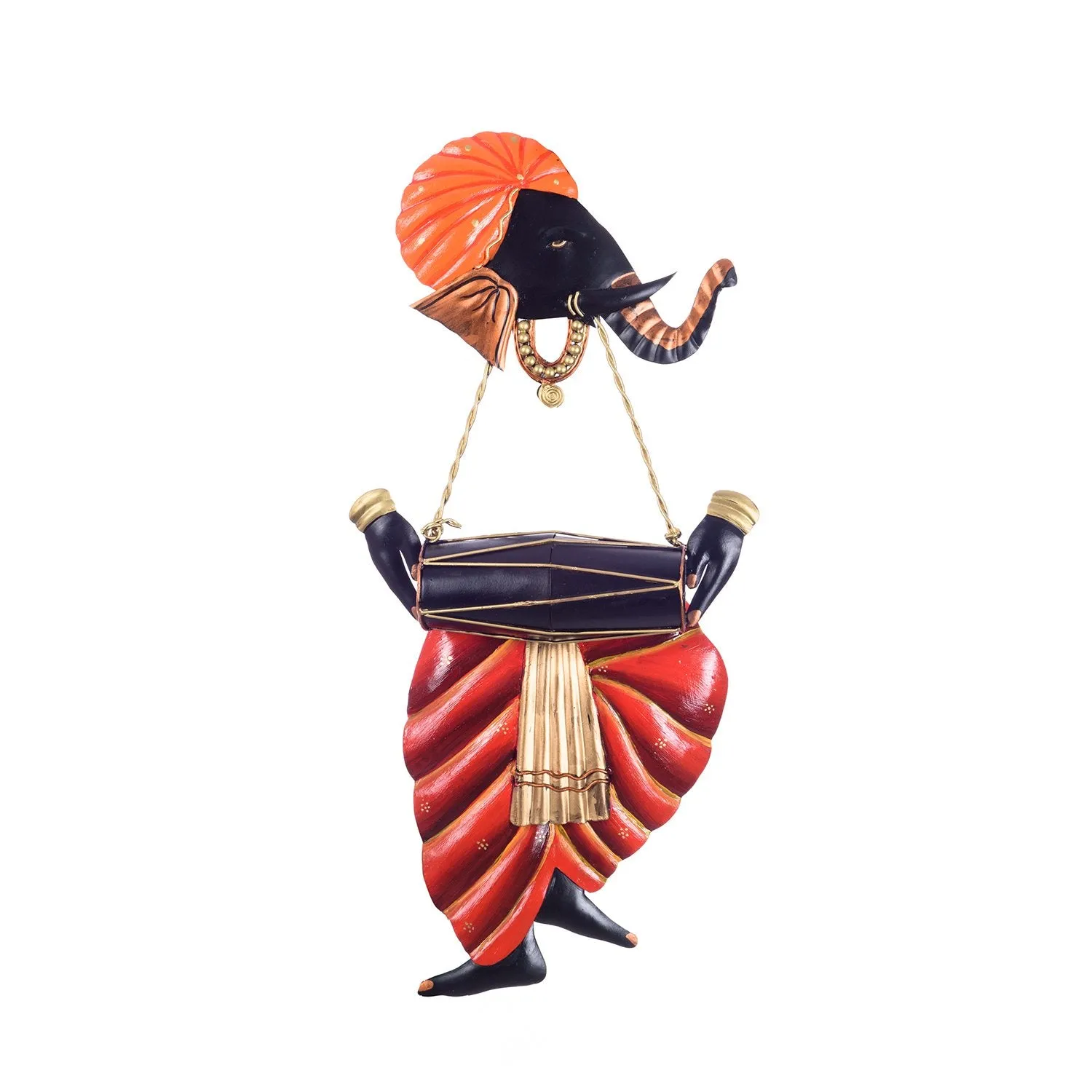 eCraftIndia Lord Ganesha Playing Dholak Wall Hanging