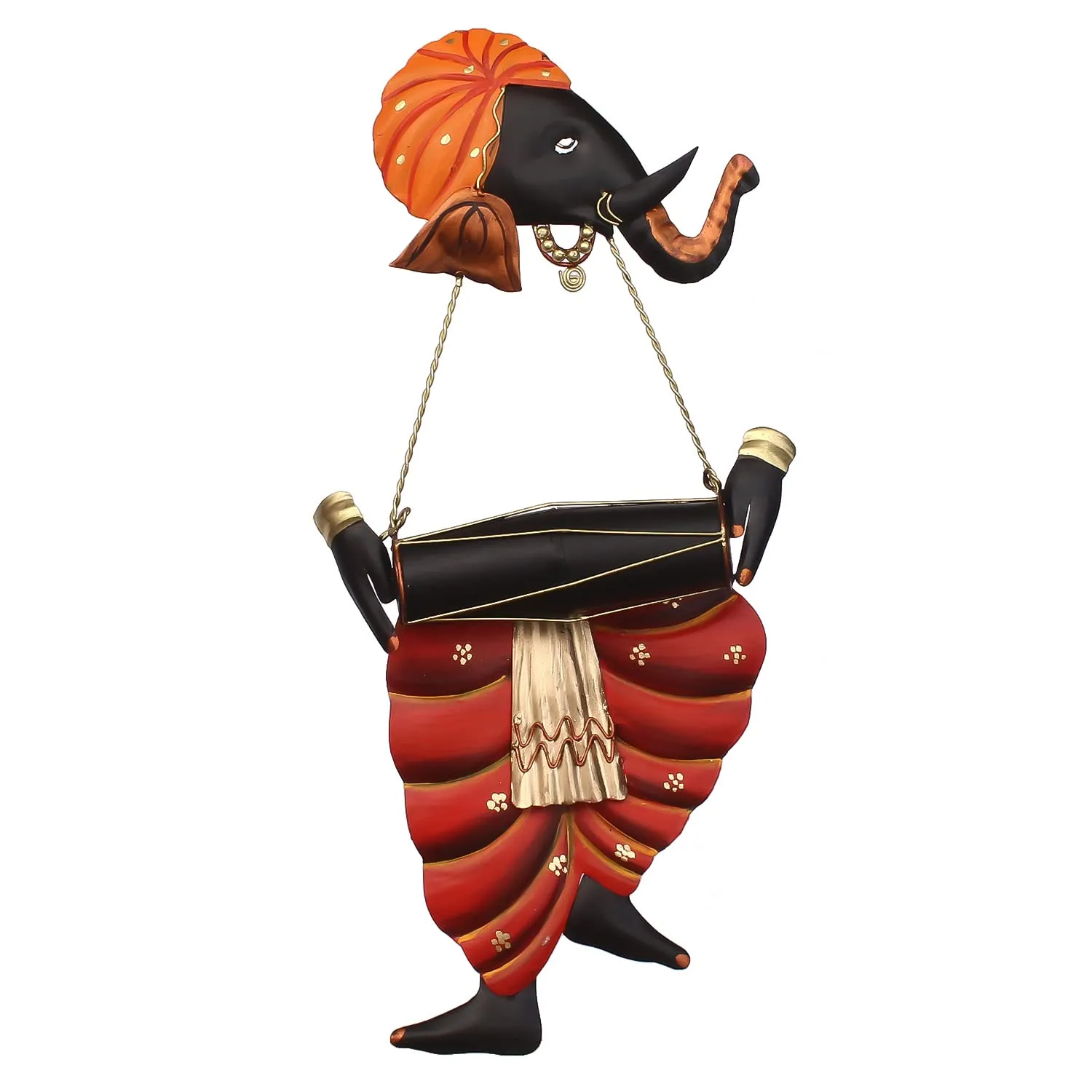 eCraftIndia Lord Ganesha Playing Dholak Wall Hanging