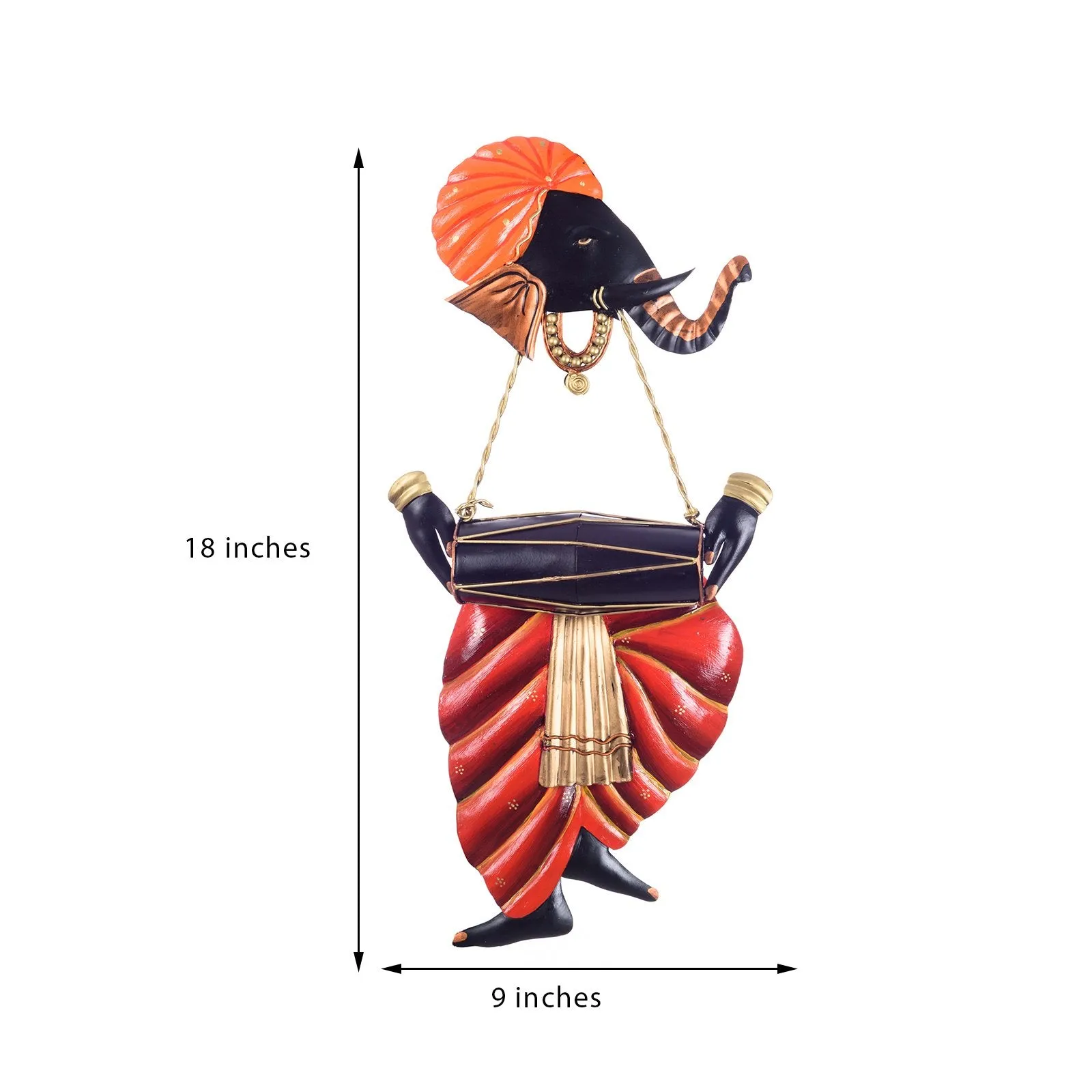 eCraftIndia Lord Ganesha Playing Dholak Wall Hanging