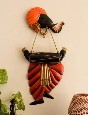 eCraftIndia Lord Ganesha Playing Dholak Wall Hanging
