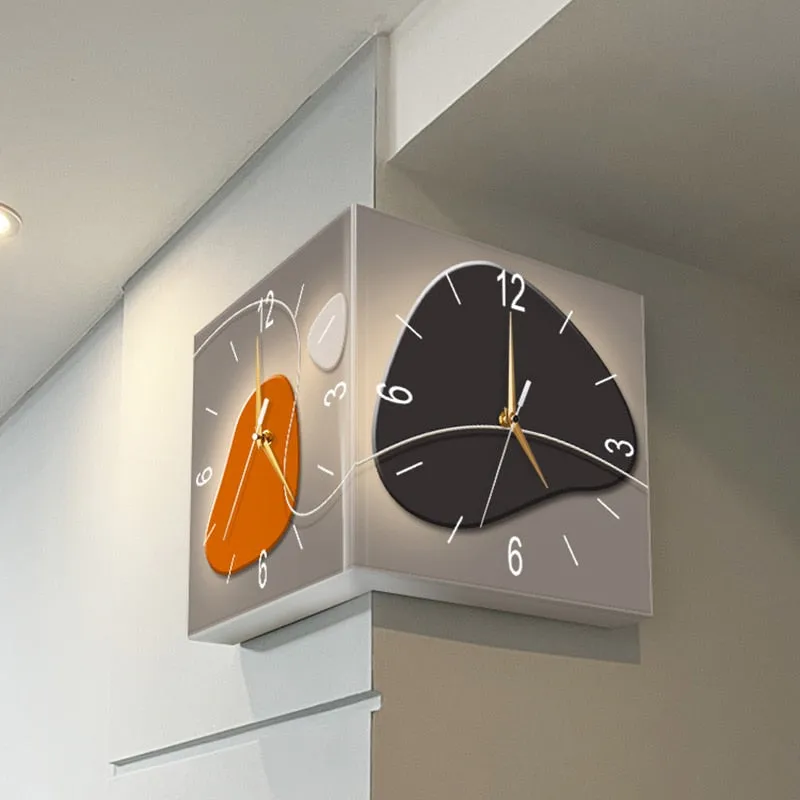 Elegance Time Wall Double Corner Clock