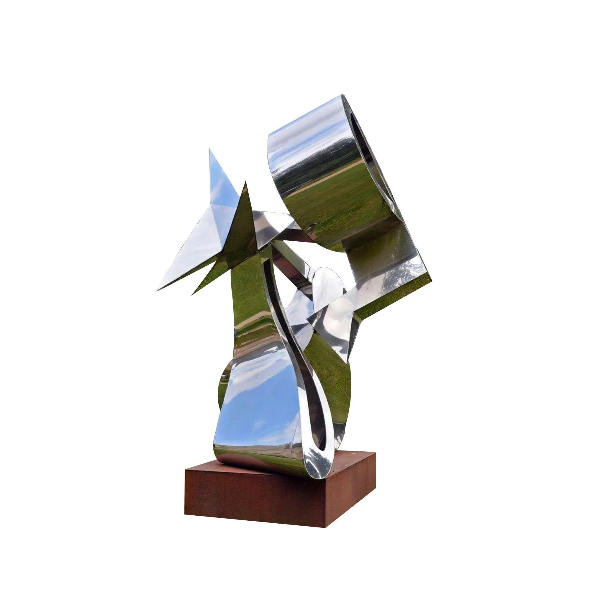 FINEST Abstract Sculptures Mirror Metal Garden Sculpture FS-059