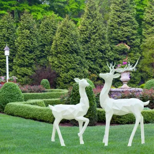 FINEST Garden Art Elk Couple Fiberglass Sculpture FF-017