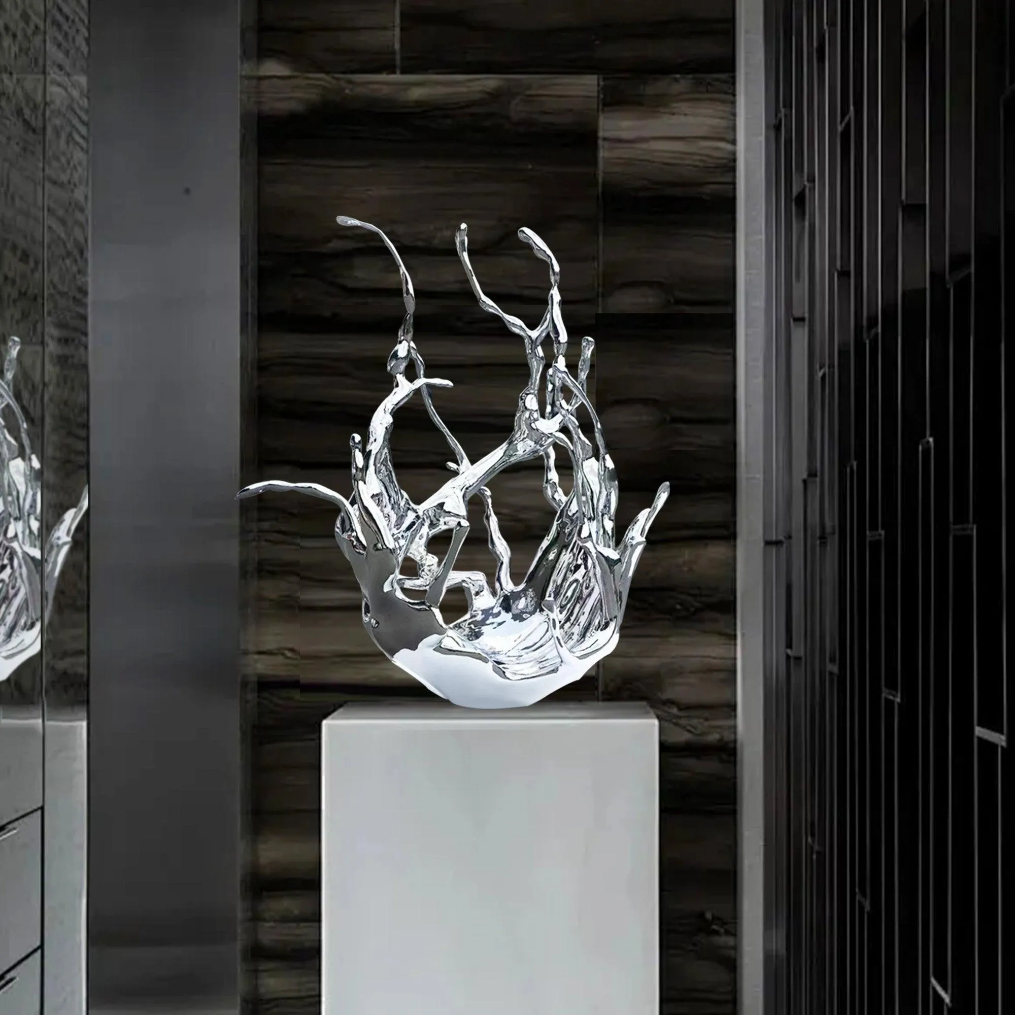 FINEST Modern Abstract Stainless Steel Splash Sculpture FS-045