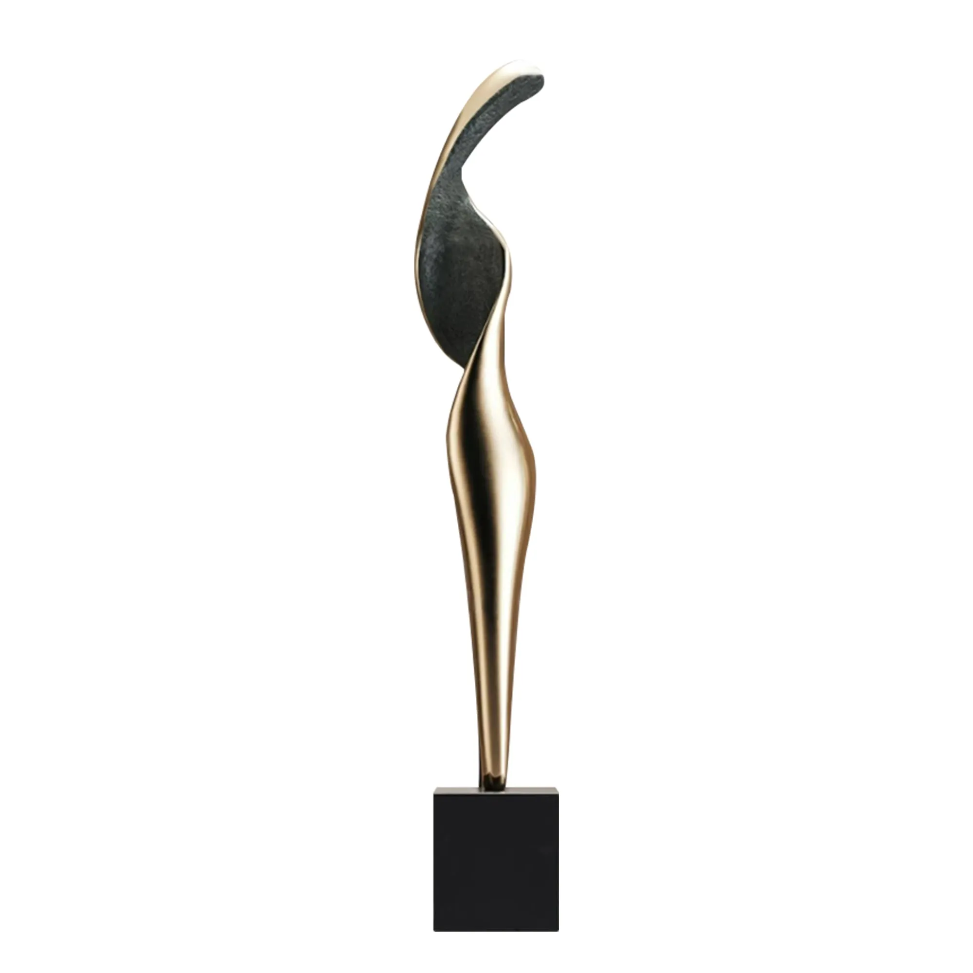 FINEST Modern Indoor Abstract Gold Floor Metal Sculpture FS-099
