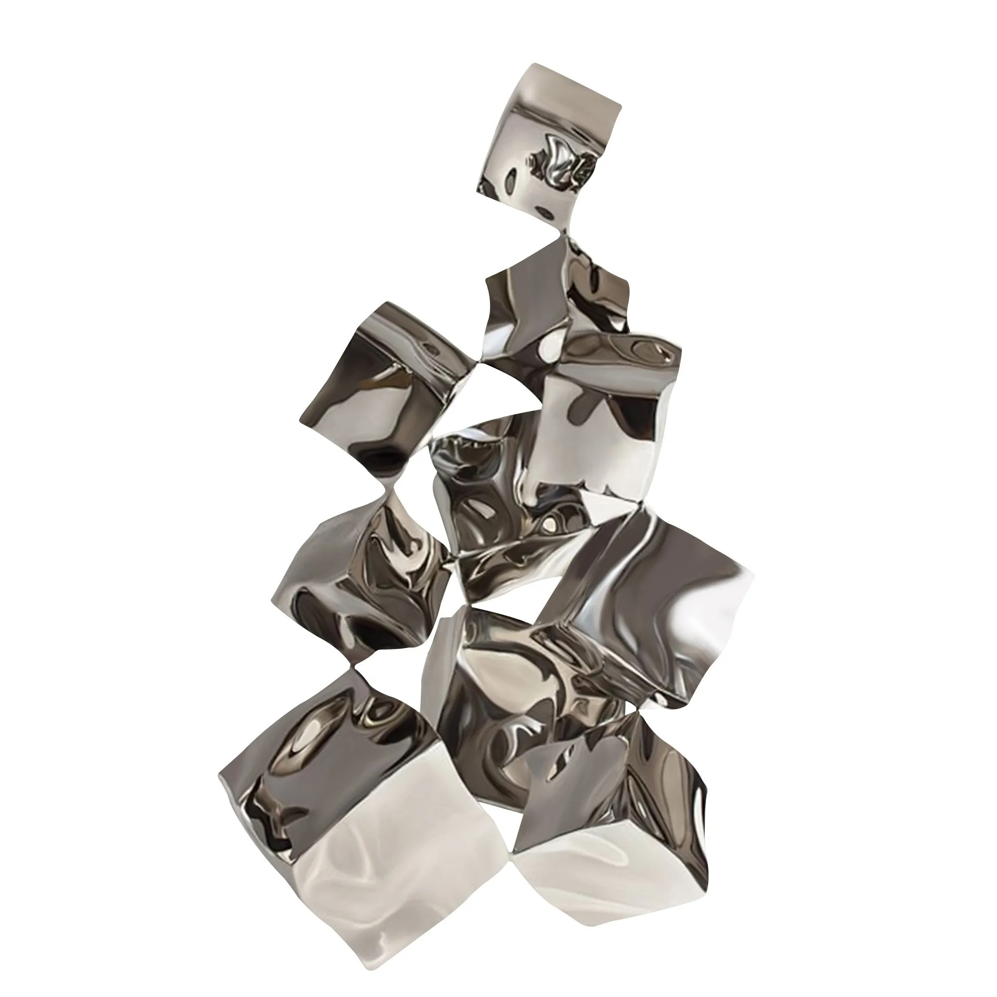 FINEST Modern Indoor Abstract Stainless Steel Cube Sculpture FS-097