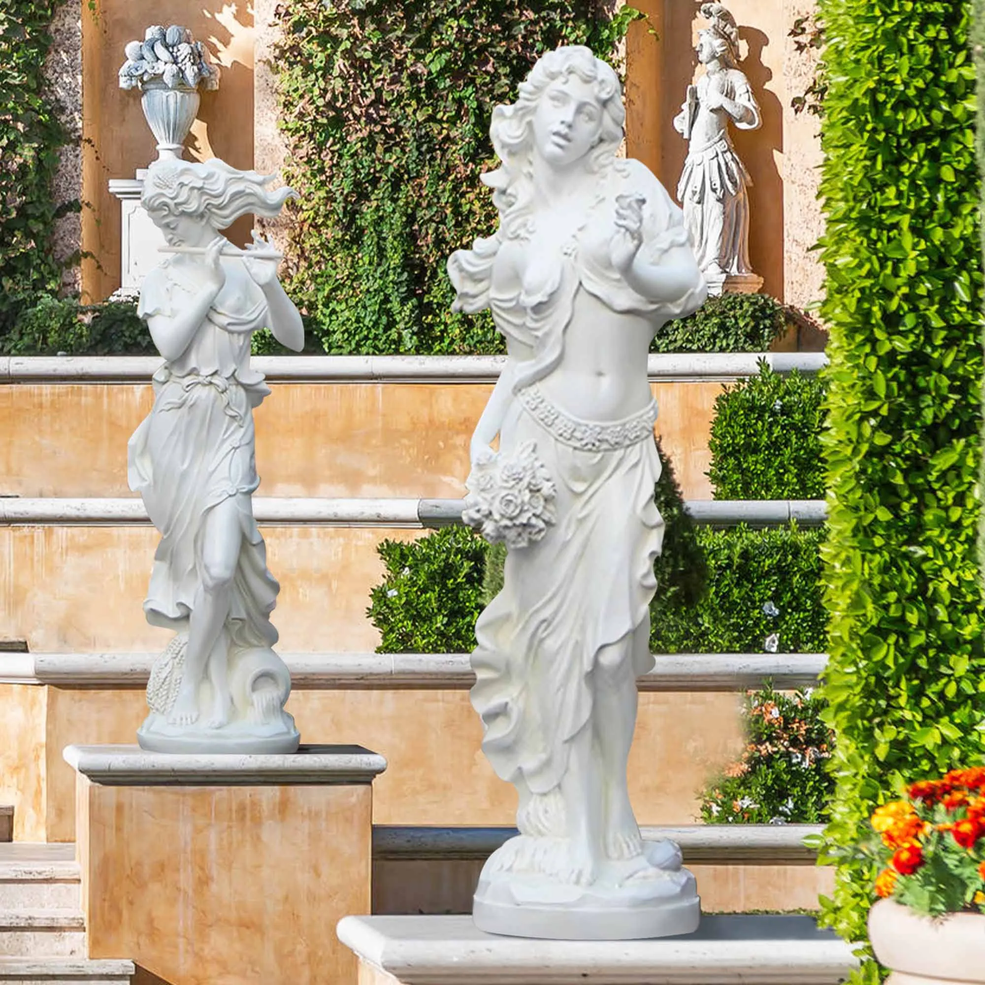 FINEST Set of Four Musical Lady Statues FM-028