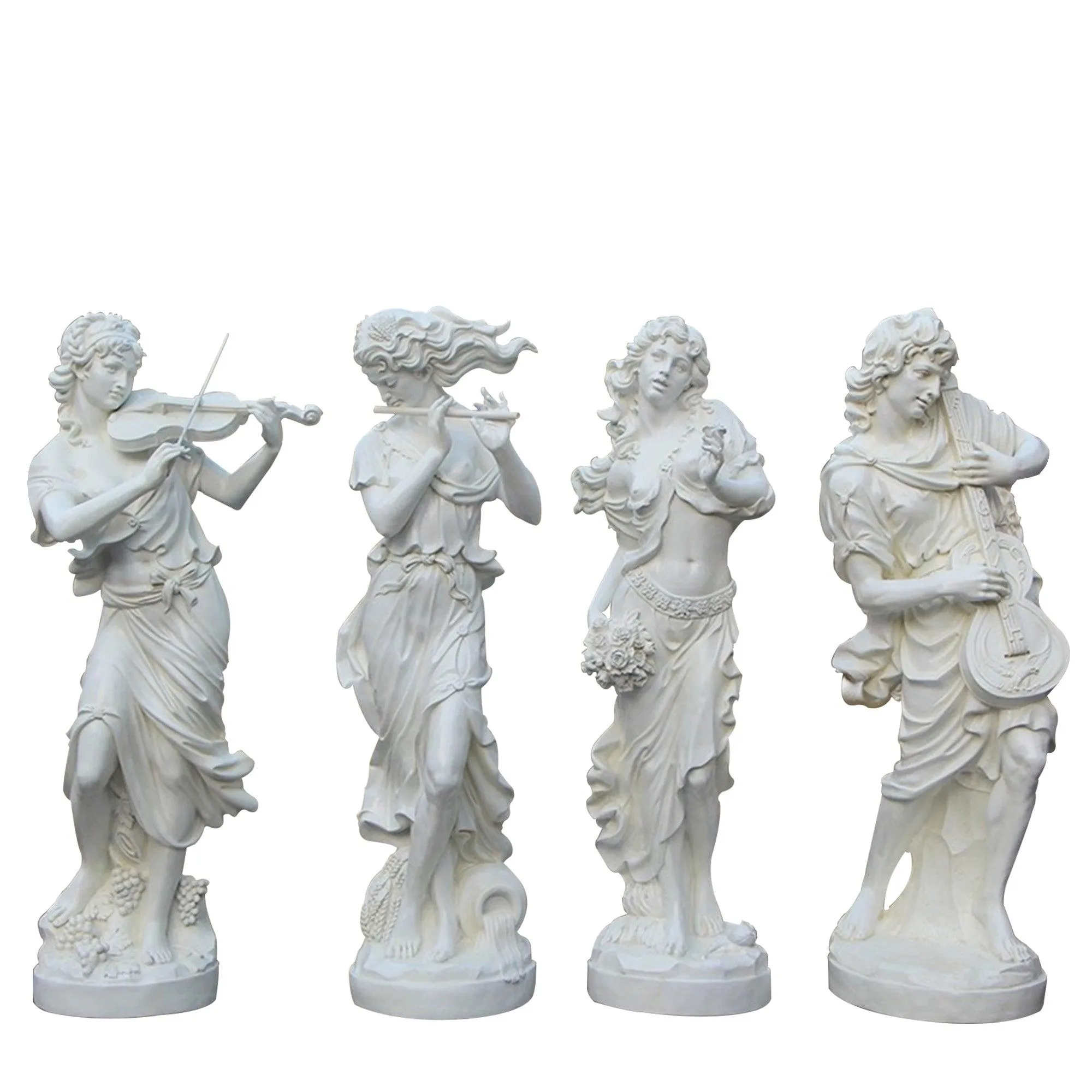 FINEST Set of Four Musical Lady Statues FM-028
