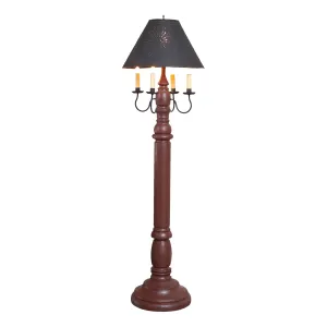 General James Floor Lamp Americana Red with Textured Black Tin Shade
