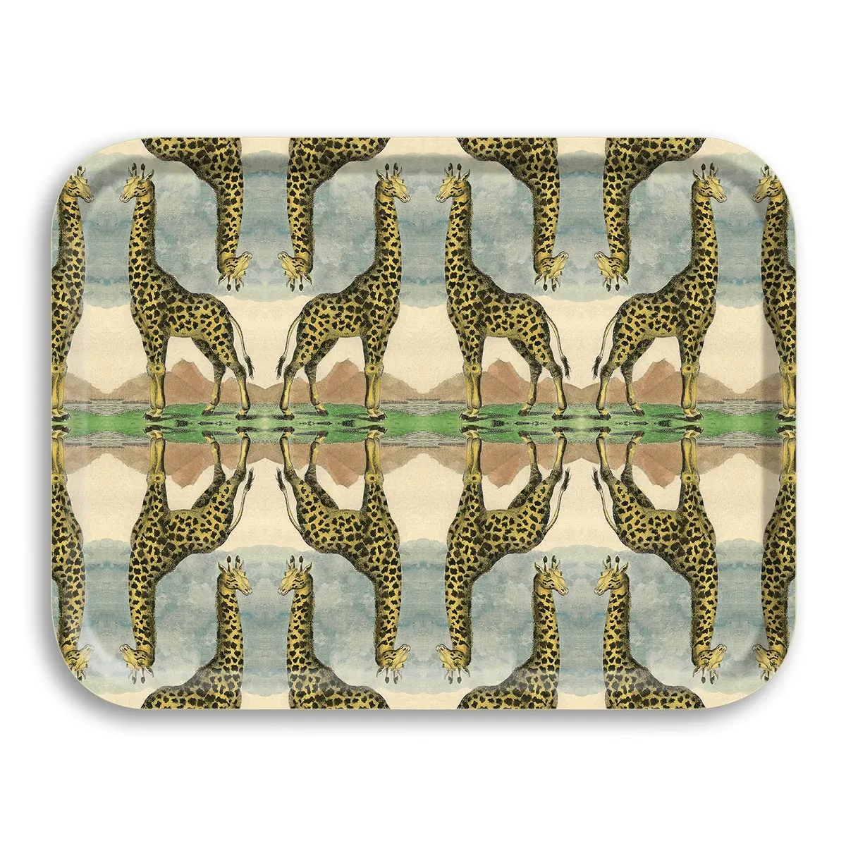 Geometric 'Giraffe' Large Rectangular Tray