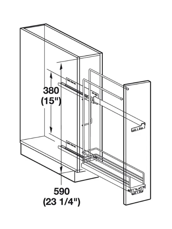Hafele Pull-Out Base Towel Rail 90°