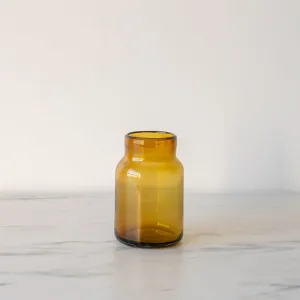 Hand-Blown Amber Glass Vase