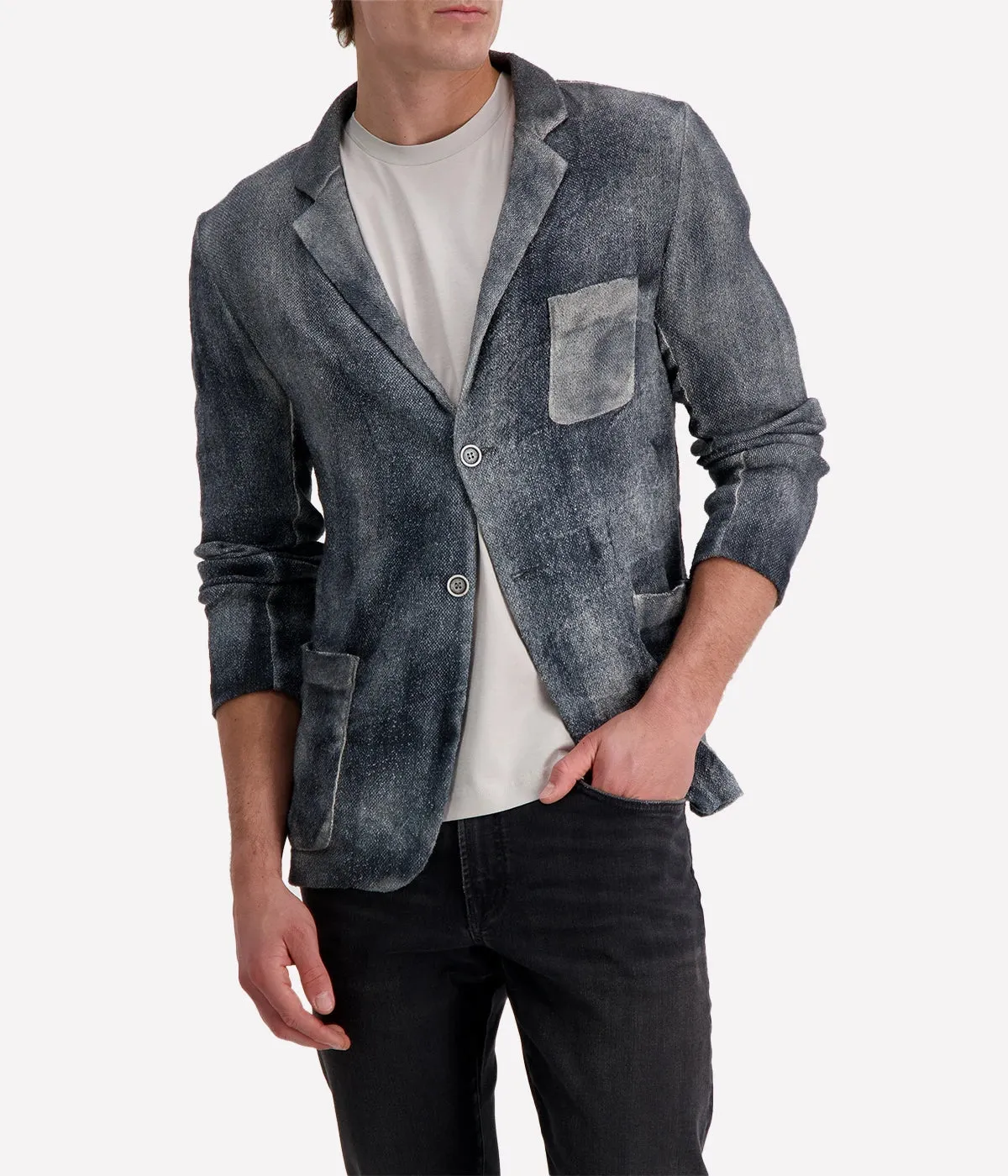 Hand Painted Linen Jacket in Husky
