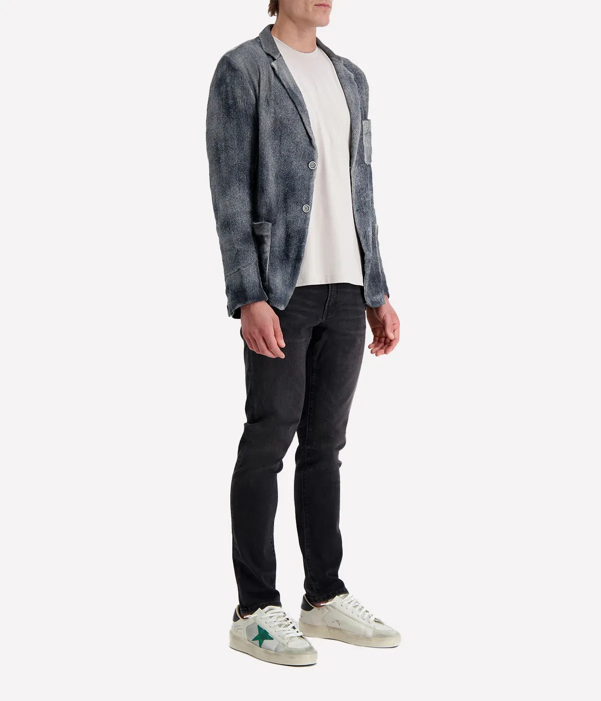 Hand Painted Linen Jacket in Husky