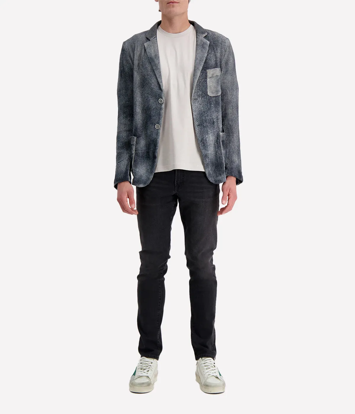Hand Painted Linen Jacket in Husky