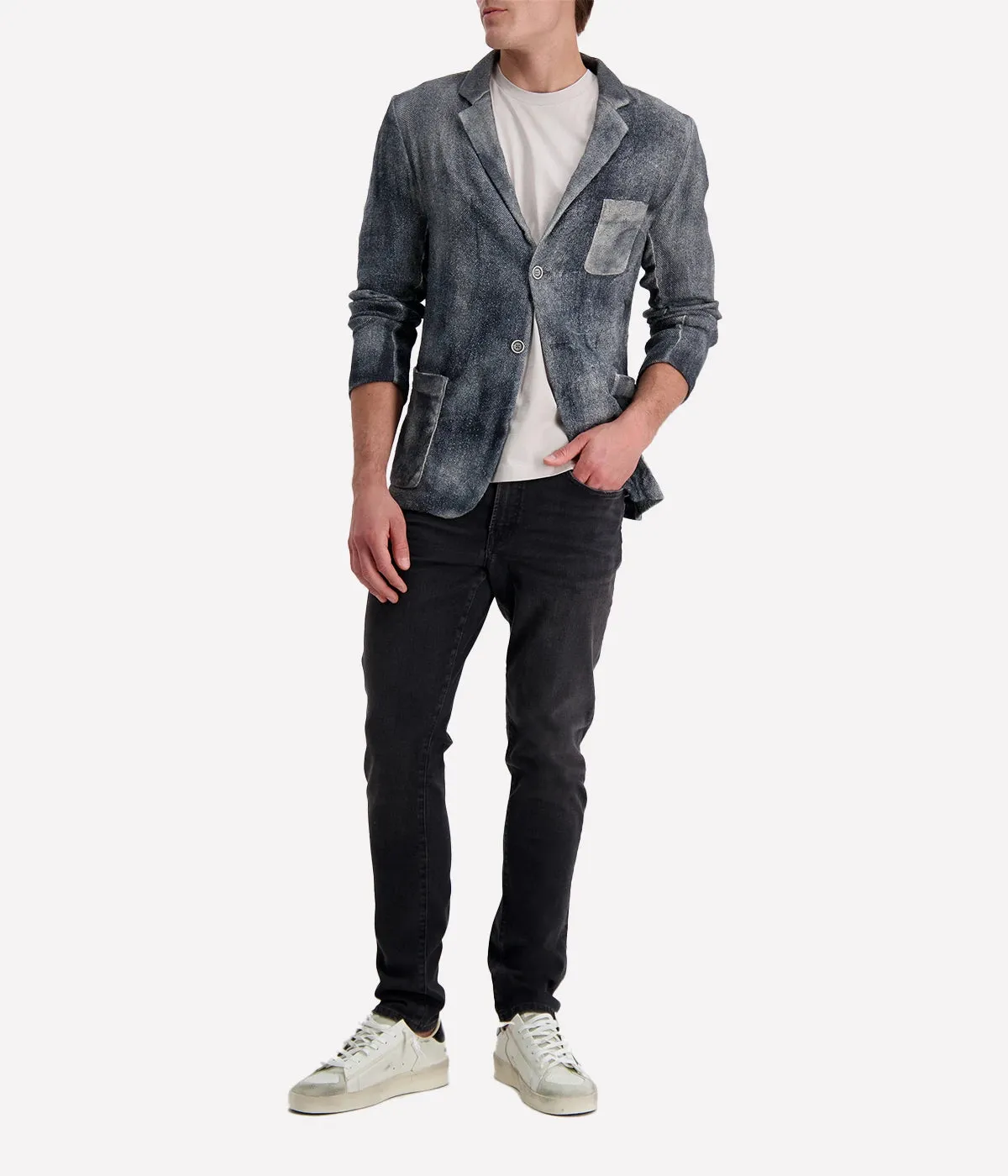 Hand Painted Linen Jacket in Husky