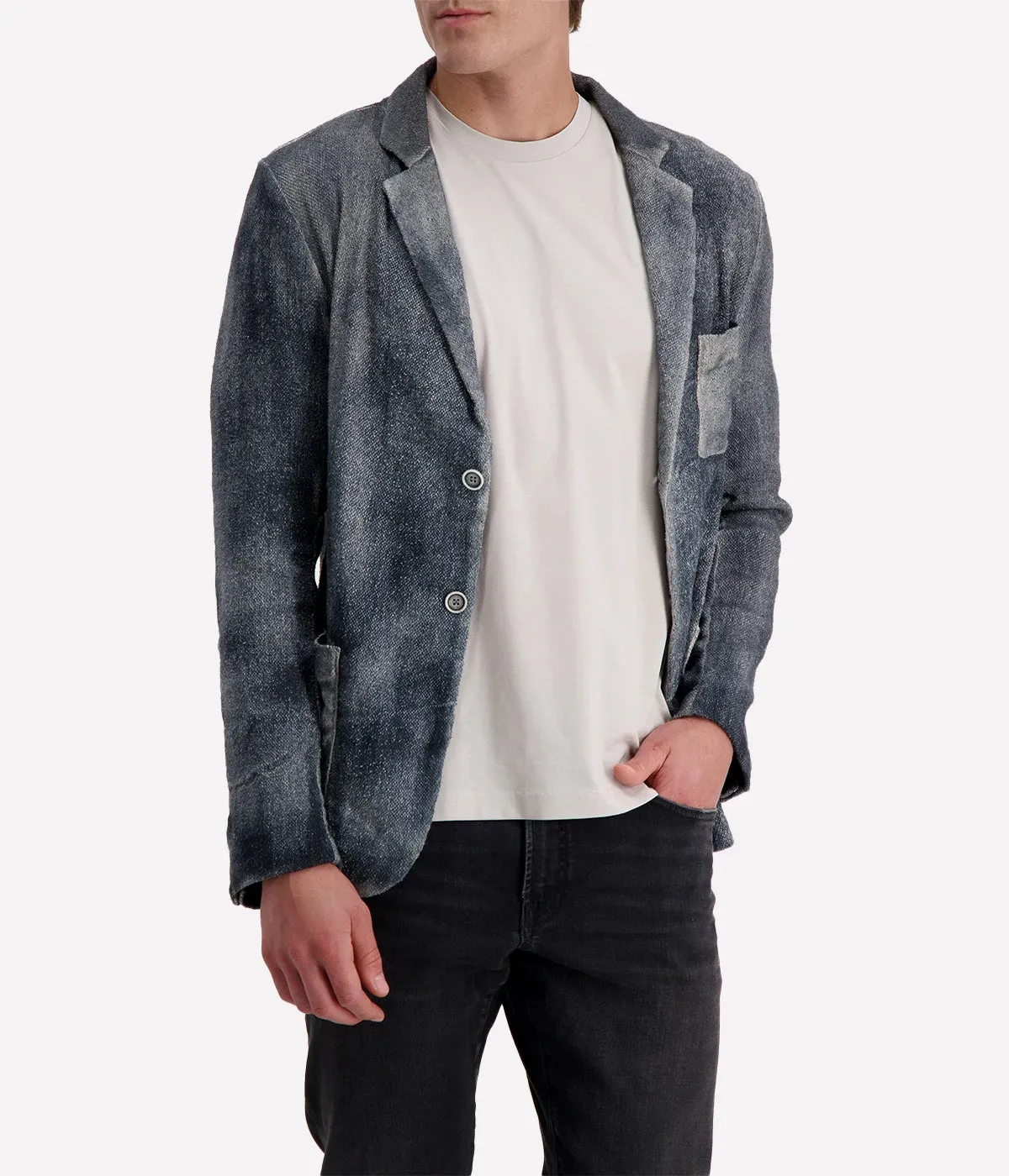 Hand Painted Linen Jacket in Husky
