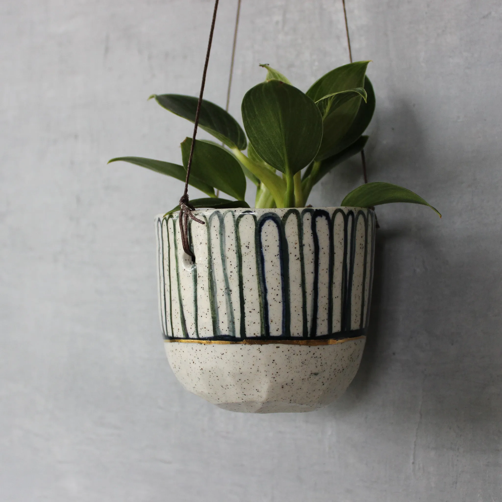 Hanging Ceramic Planters Blue Daisy