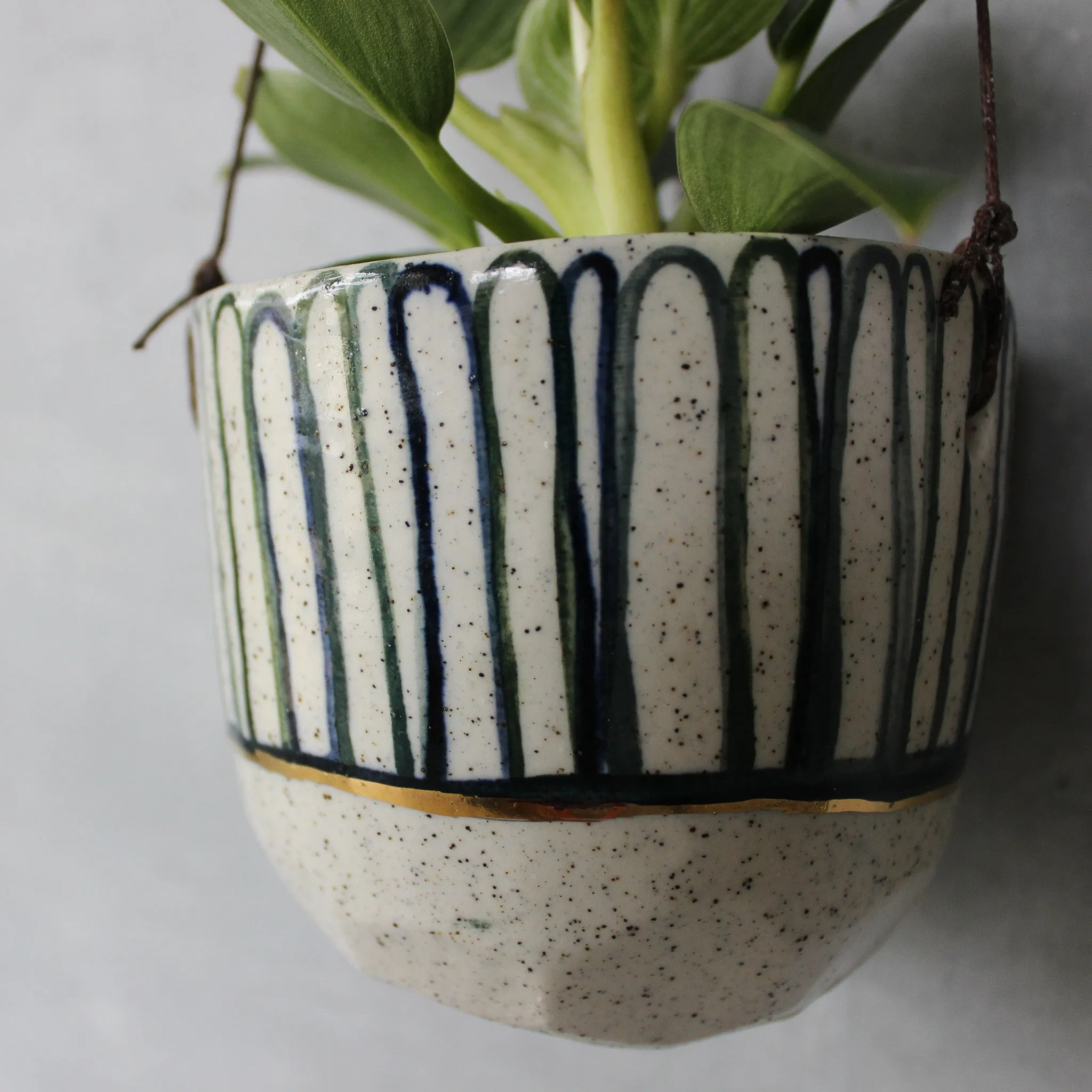 Hanging Ceramic Planters Blue Daisy
