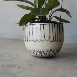 Hanging Ceramic Planters Blue Daisy