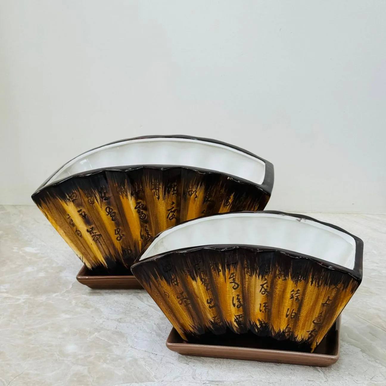 Harmony Fan Planter Set of 2