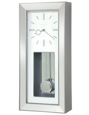 Howard Miller Chaz Pendulum Wall Clock - Silver-Tone - White Dial - Chiming