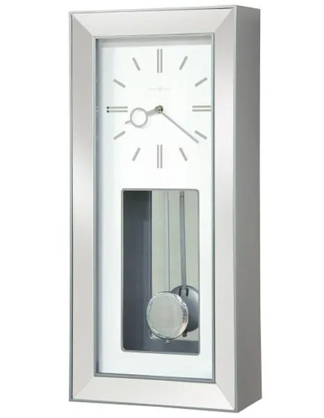 Howard Miller Chaz Pendulum Wall Clock - Silver-Tone - White Dial - Chiming
