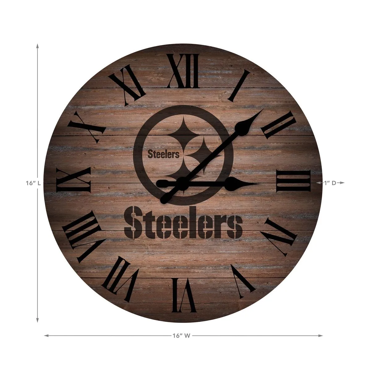 Imperial Pittsburgh Steelers Rustic 16" Clock