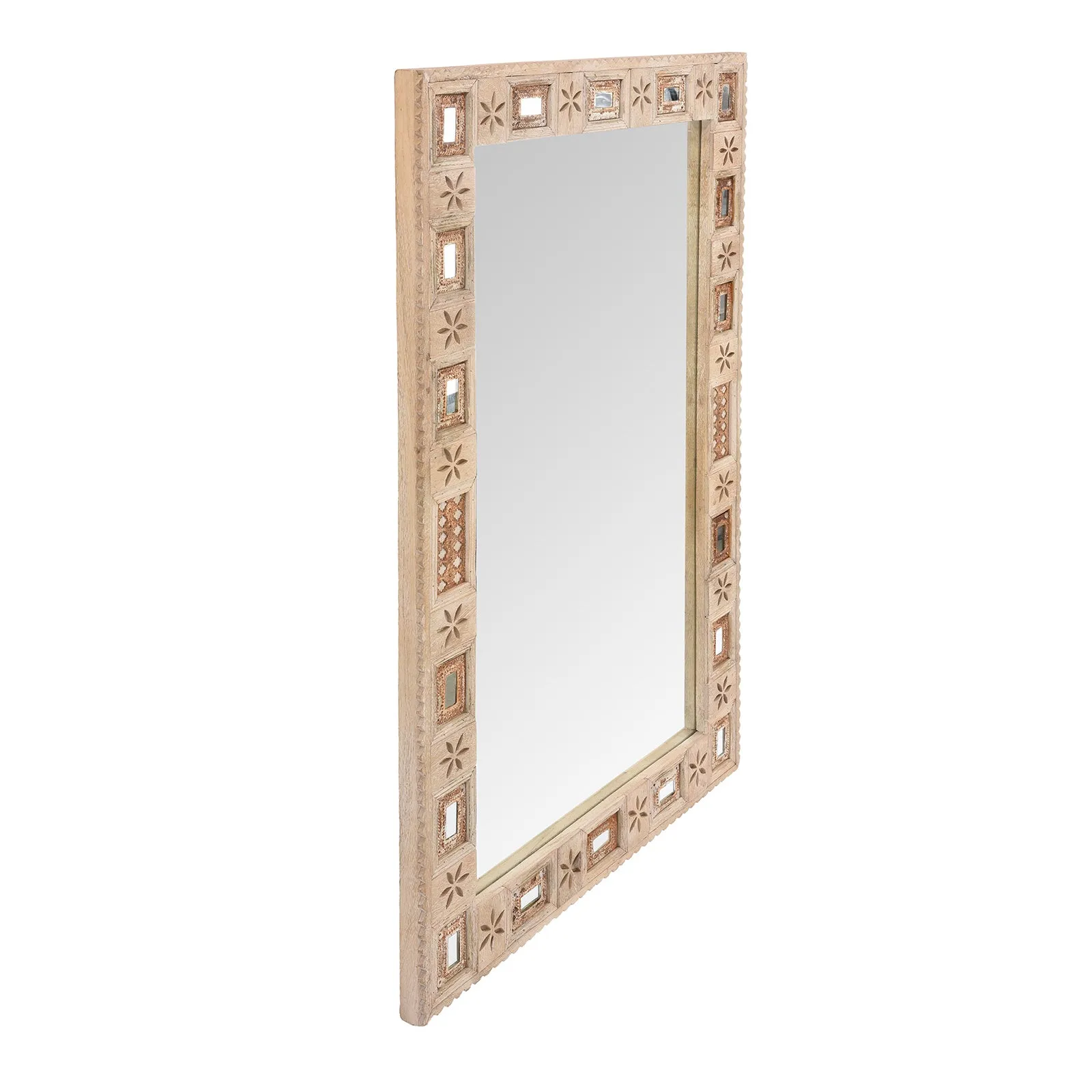 Indian Mango Wood Mirror - Kutchi Style