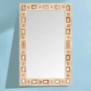 Indian Mango Wood Mirror - Kutchi Style