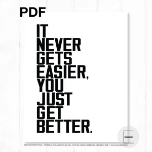 IT NEVER GET EASIER, YOU JUST GET BETTER PDF