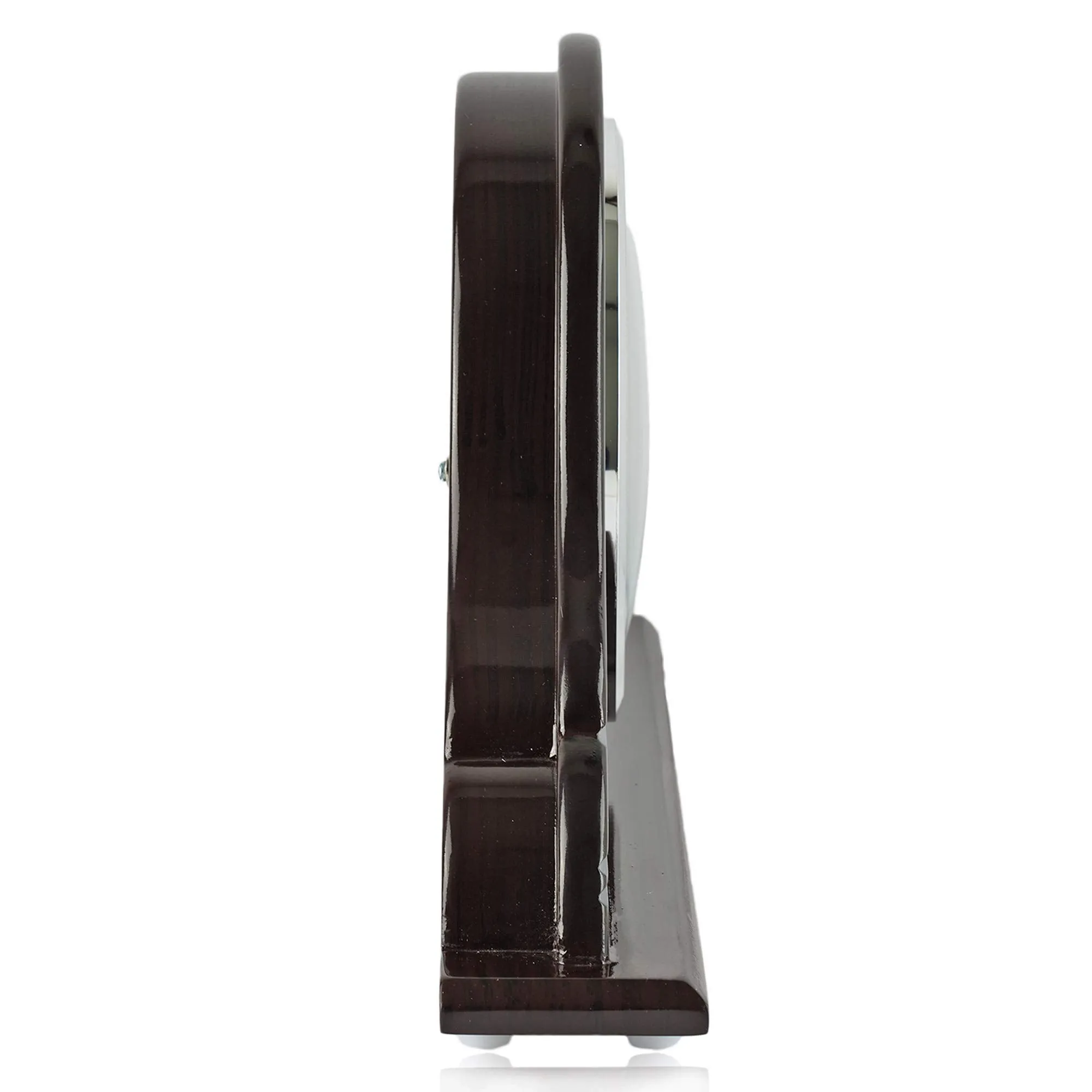 KAISER 8.5 Inch Quartz Table/Shelf Clock – Soft Ticking Wooden Analog Clock with Tambour Style for Office Desk, Study Room & Home Decorations (Rosewood)