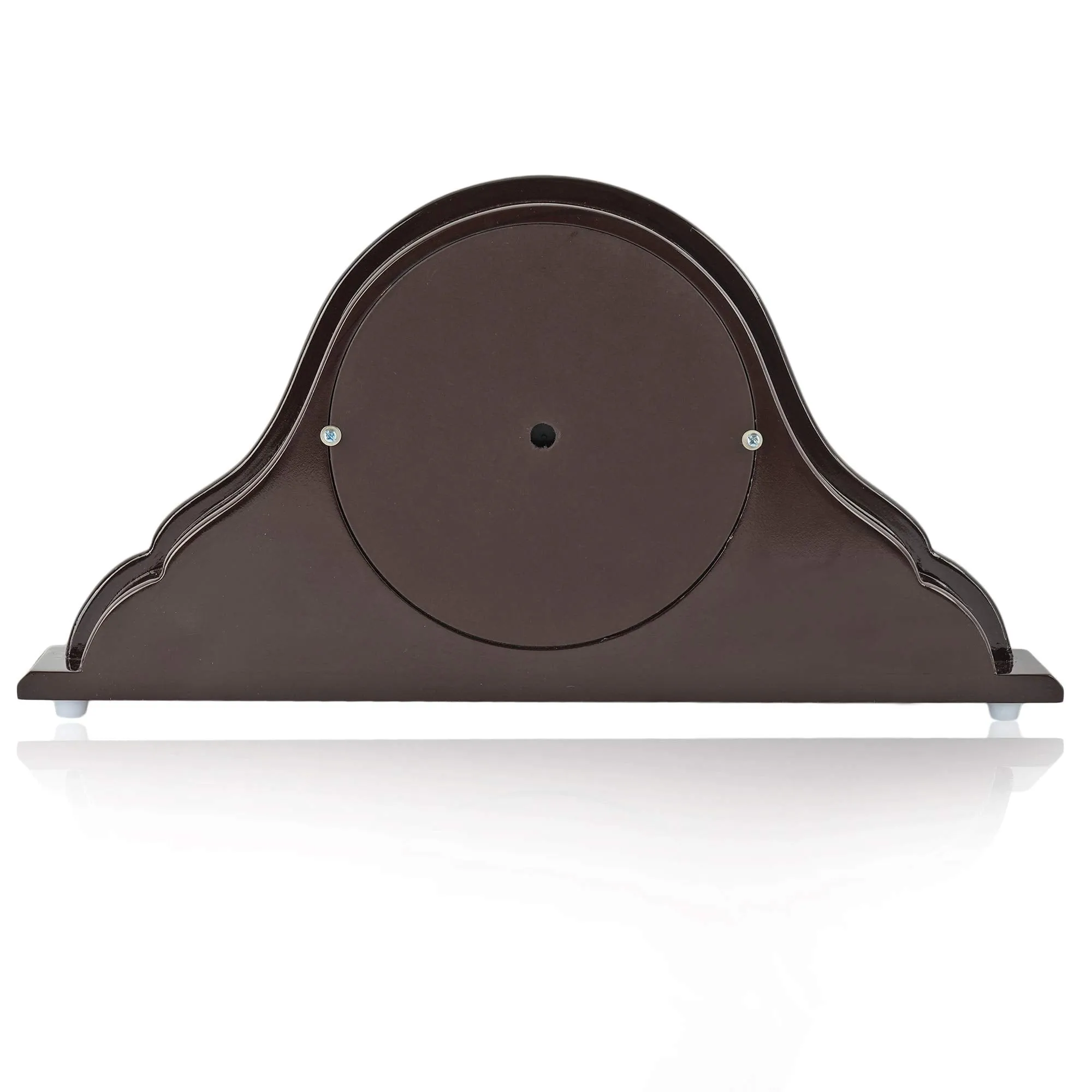KAISER 8.5 Inch Quartz Table/Shelf Clock – Soft Ticking Wooden Analog Clock with Tambour Style for Office Desk, Study Room & Home Decorations (Rosewood)