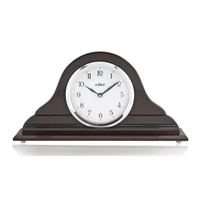 KAISER 8.5 Inch Quartz Table/Shelf Clock – Soft Ticking Wooden Analog Clock with Tambour Style for Office Desk, Study Room & Home Decorations (Rosewood)