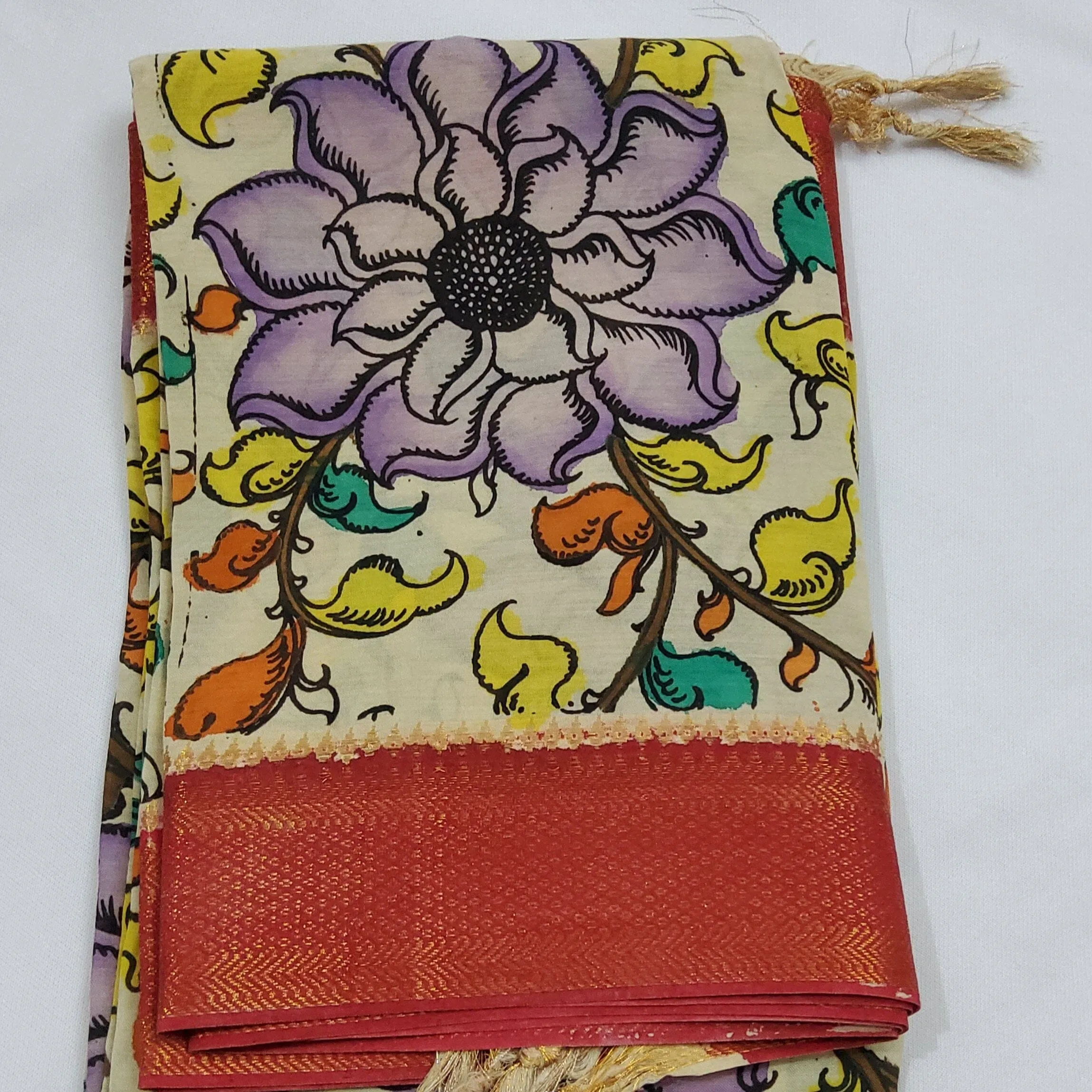 Kalamkari Hand Painted Silk Dupatta