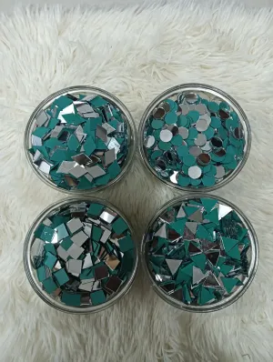 Kilo Cool HVAC 4 Variety Mirrors for Crafts - Mud Art, Lippan Art, Fabric Art, Mandala Art, Jewelry Making - 440 Pieces, 110 Each Shapes (Combo of 4)