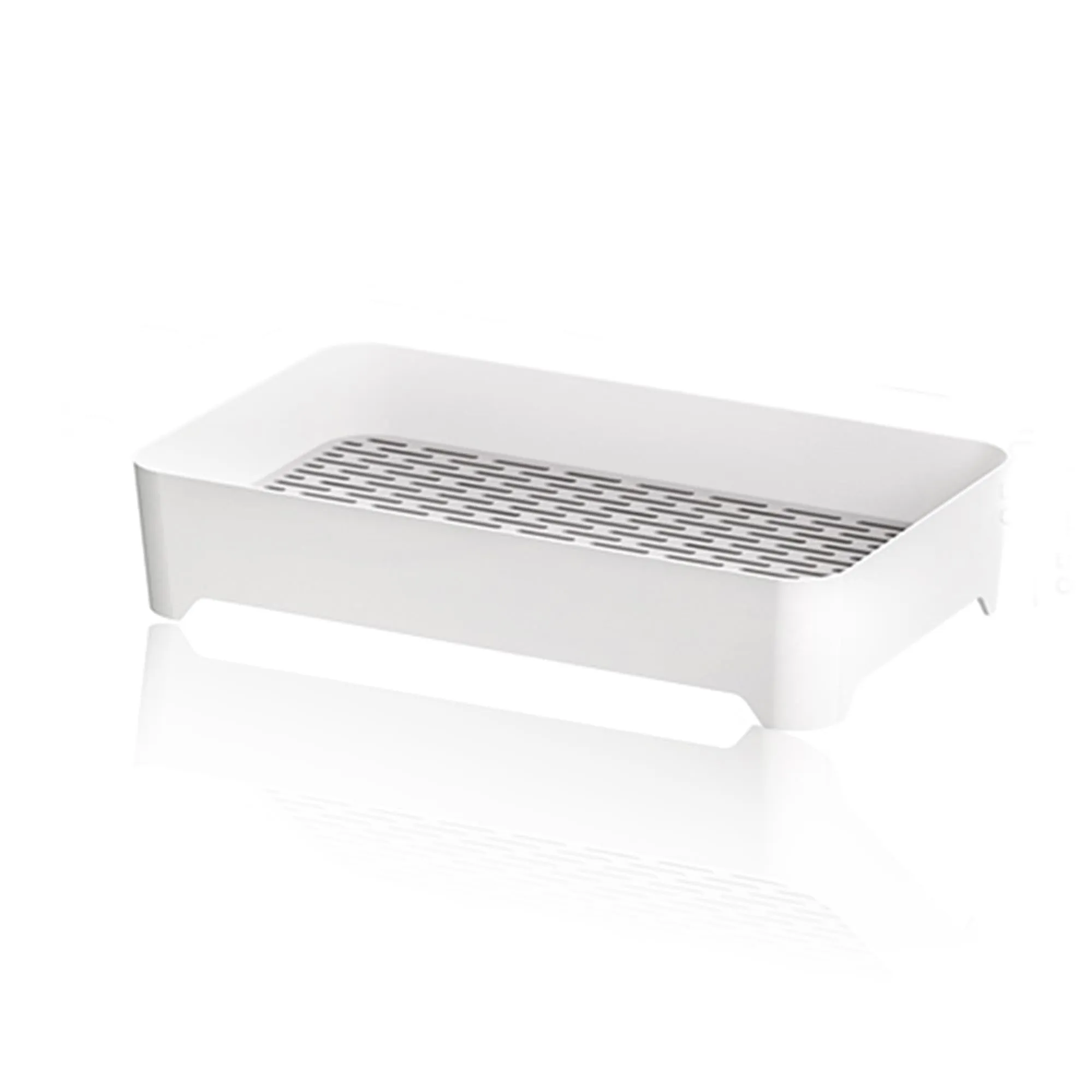Kuber Industries Pack of 5 Multipurpose Decorative Drain Tray Large | Makeup Perfume Organiser, Bathroom, Decorative Dresser, Kitchen Countertop Organiser Tray | Anti Slip | YM.6302G | Grey