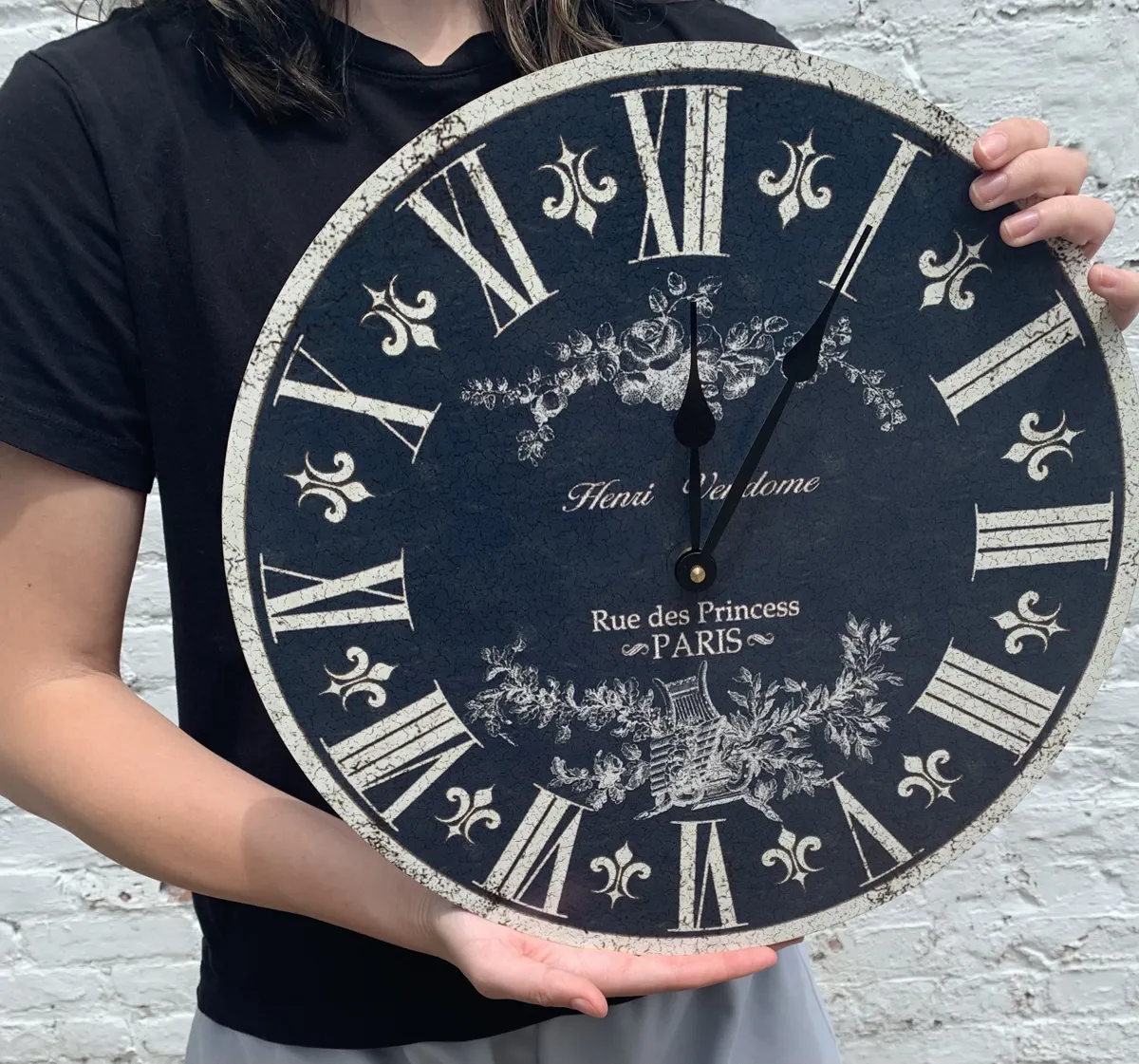 Light Blue Toile French Clock
