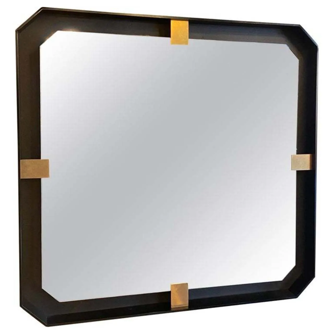 MA 39's Iron floating and Brass Square Mirror, 21st Century .Italy