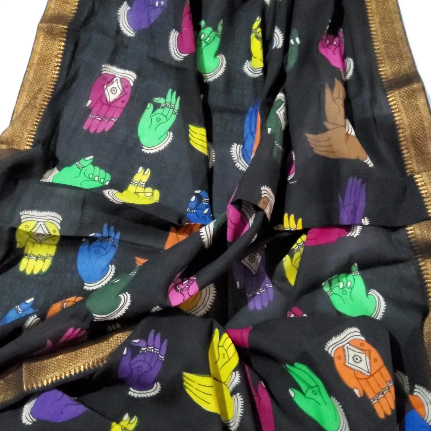 Mangalagiri Cotton Hand Painted Kalamkari Dupatta