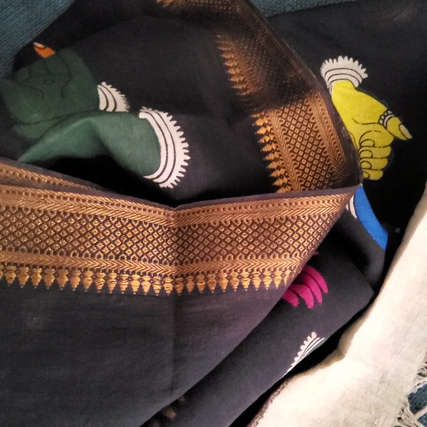 Mangalagiri Cotton Hand Painted Kalamkari Dupatta
