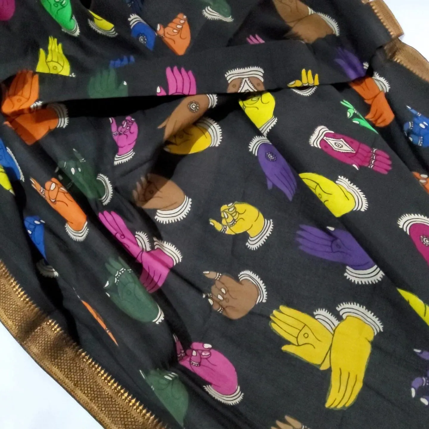 Mangalagiri Cotton Hand Painted Kalamkari Dupatta