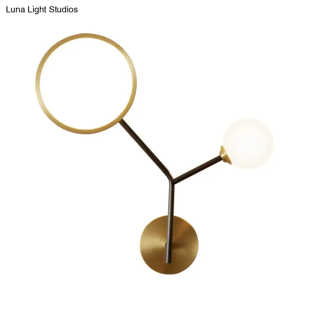 Minimalist Cream Glass LED Wall Sconce Lamp for Bedroom Lighting