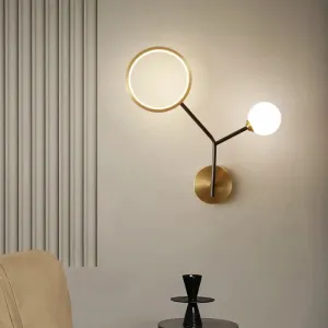 Minimalist Cream Glass LED Wall Sconce Lamp for Bedroom Lighting