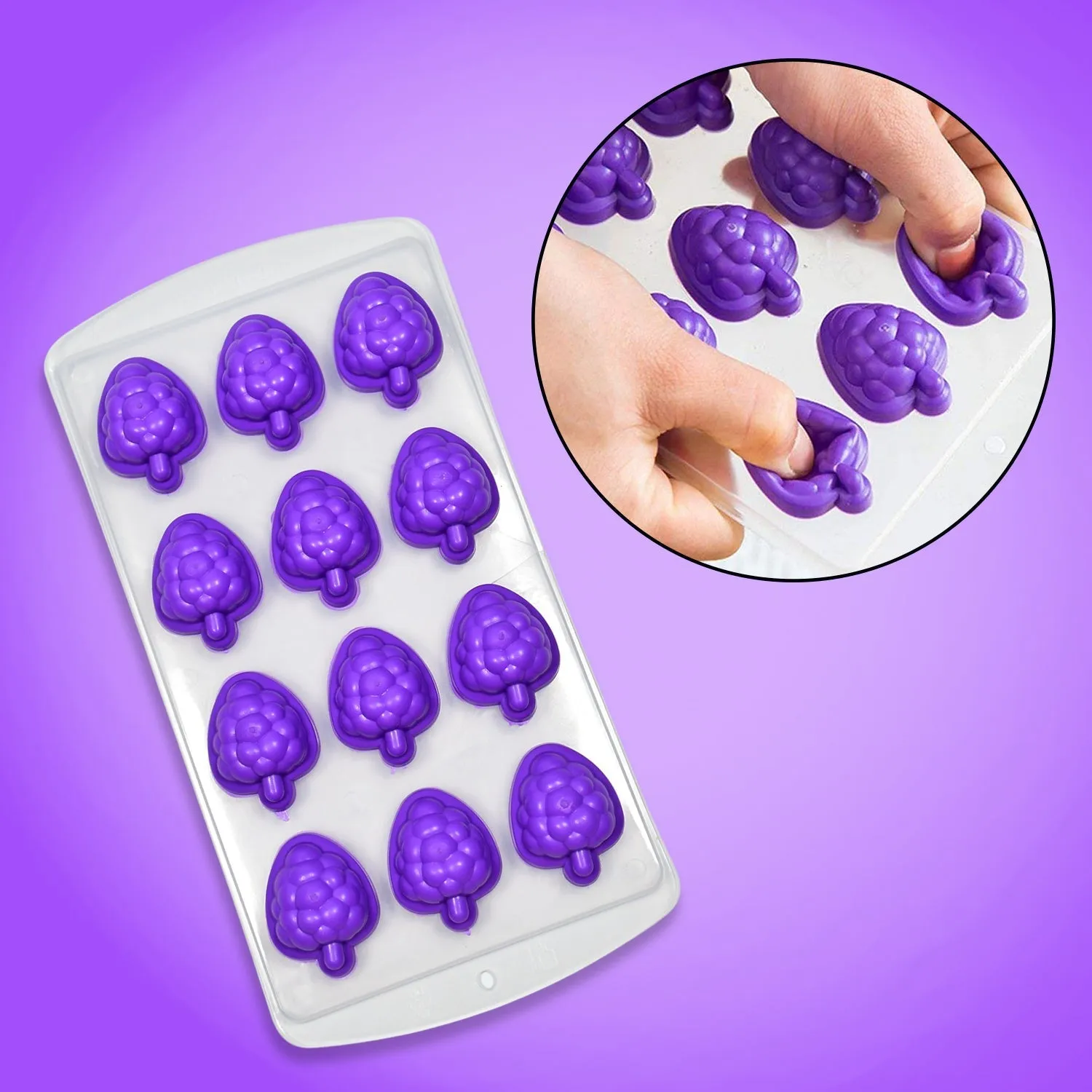 Mix design Ice Trays with Lid for Freezer with Easy to Release Flexible Silicone shape ice cavity.