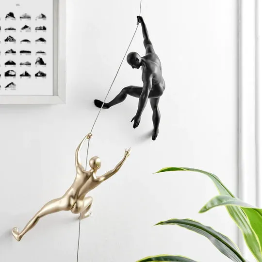 Modern Wall Decor- Climbing Couple- Set Of Two Climbers