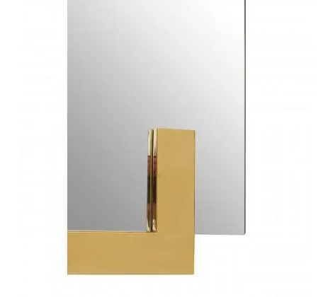 Modern Wall Mirror with Gold Trim